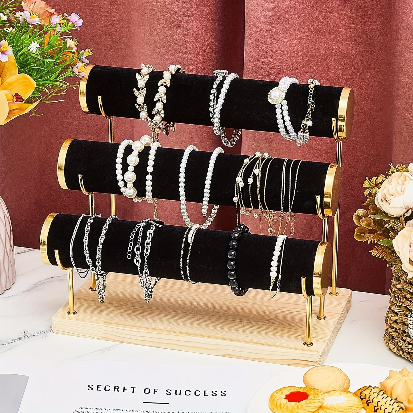 Velvet 3-Tier Jewelry Organizer